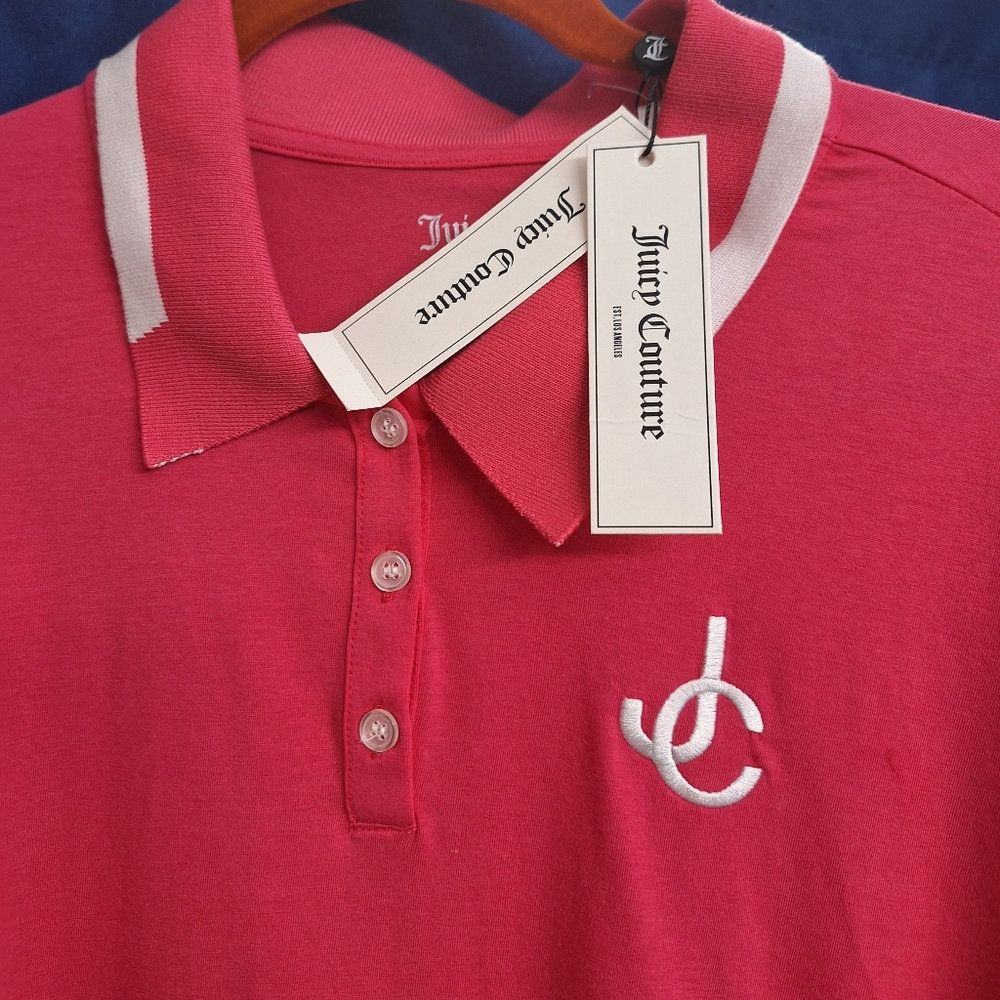 Juicy Couture pink long sleeve polo, NWT